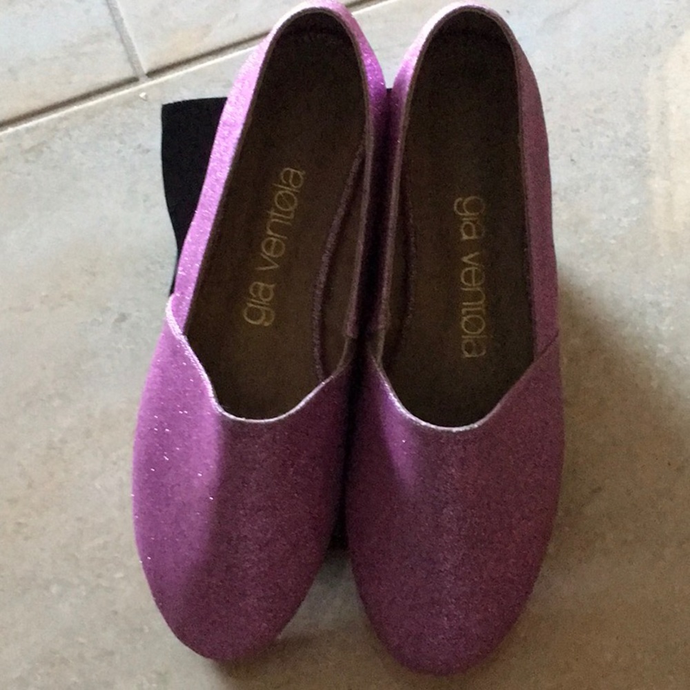 Gia Ventoia pink glitter handmade flats Sz 6.5
